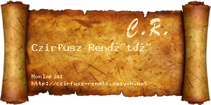 Czirfusz Renátó névjegykártya